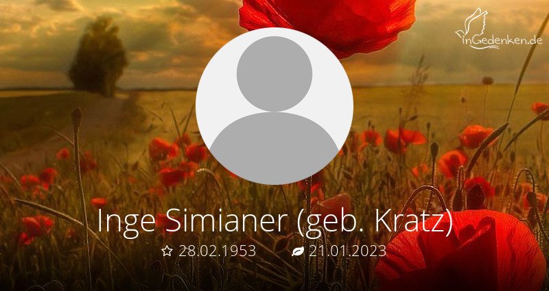 Trauern Sie Um Inge Simianer Geb Kratz Badische Neueste Nachrichten