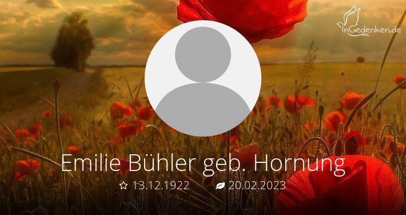 Trauern Sie um Emilie Bühler geb. Hornung Badische Neueste Nachrichten
